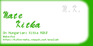 mate kitka business card